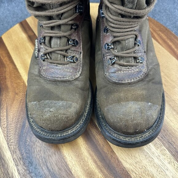 Vtg Wolverine Mens Sz 7 Gore-tex Waterproof Leather Brown Green Distressed Boots - Picture 4 of 13